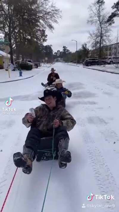 Making the best out of snow in Houston