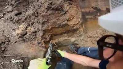 A rocket wrench used to defuse unexploded ordnance by forcefully turning the fuze.