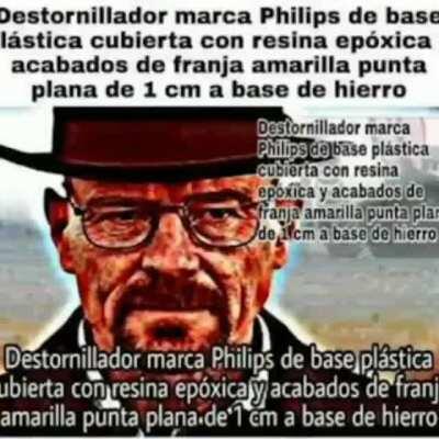 Destornillador marca Philips de base lastica cubierta con resina epoxica acabados de franja amarilla punta plana de 1cm a base de hierro