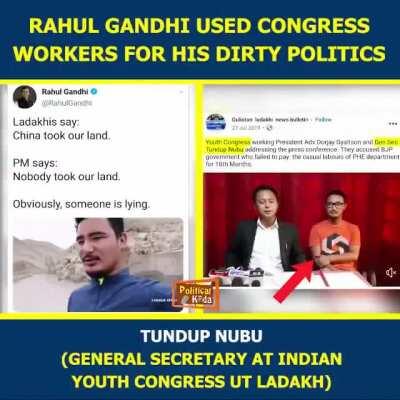 Sweet little lies Congress told you as they shared the views of Congress party workers framed as ladakhis