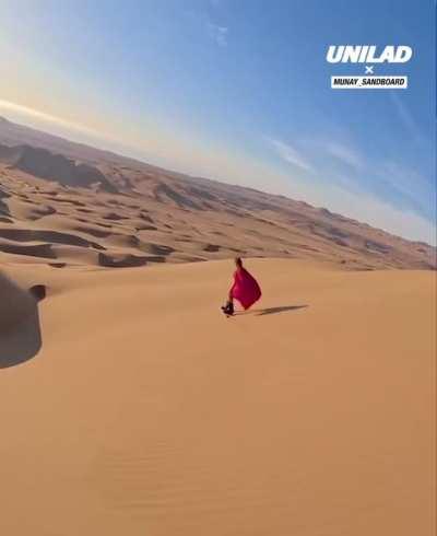 This is Sand-boarding in Iquique, Chile. 