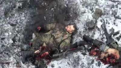 FPV drone operator eliminates 2 russian soldiers. Extremely NSFL/Graphic