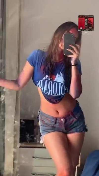 Akanksha Sharma in shorts after holi selfie video!