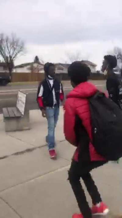 Rary1hunnid gets pressed by da opps when waiting for the bus