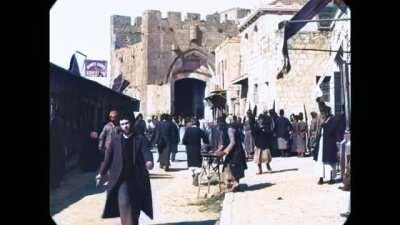 Colorized footage of Jerusalem's Jaffa Gate from 1897.