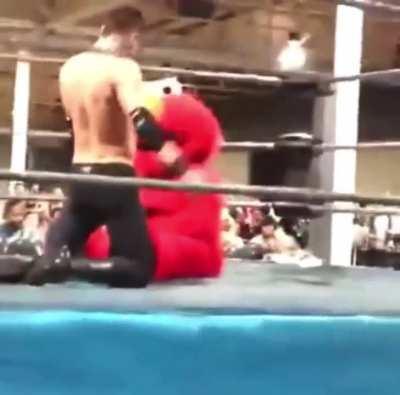 Elmo hits a Super Canadian Destroyer.