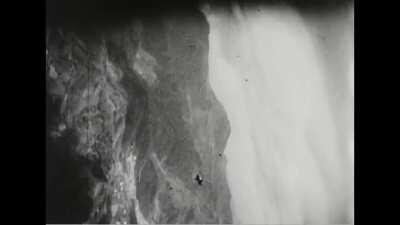 Guncam footage of a MIG getting it's wing sawed off by machine gun fire. June 1953.