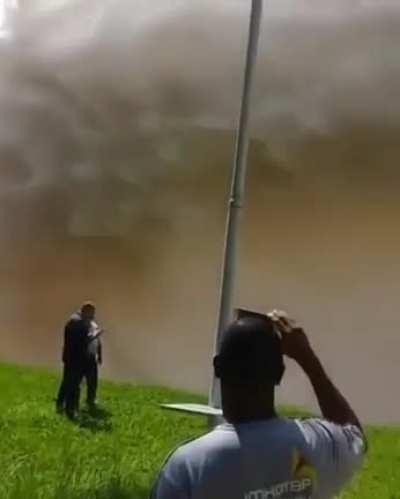 Water being released from dam …