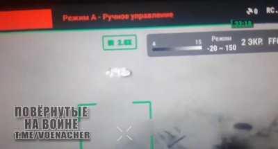 Drone drop on Ukrainian soldier traversing the Dnipro river