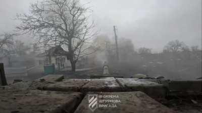 Tank of the 3rd Separate Assault Brigade operating in Avdiivka, Donetsk region.  (14/February/2024)