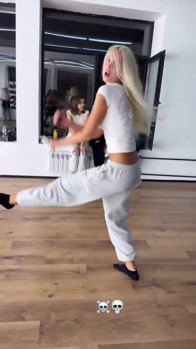 Polina Malinovskaya - Dancing in Grey Sweatpants and White Tank Top