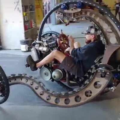 This gyroscopic, steampunk motorcycle looks like something out of Starwars