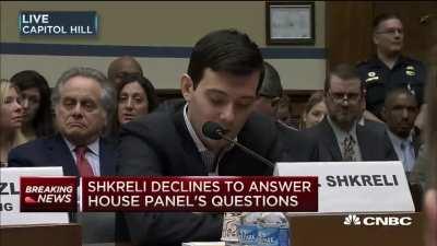 Martin Shkreli repeatedly invoking the fifth amendment visibly pissing off the congressmen. So surreal