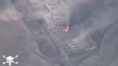 Ukrainian missile strike obliterates russian base at the old airfield