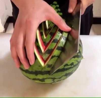 A different way of cutting watermelon