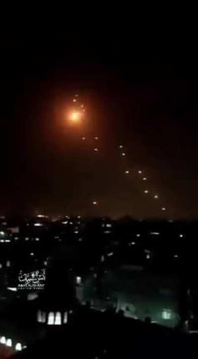 Iron dome intercepts massive volley of PIJ missiles today over Israel