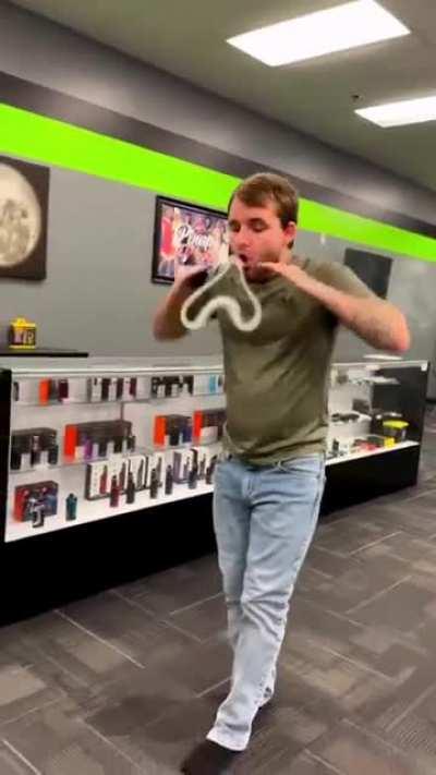 This guy doing vape tricks