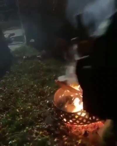 To put out the fire in a fancy way