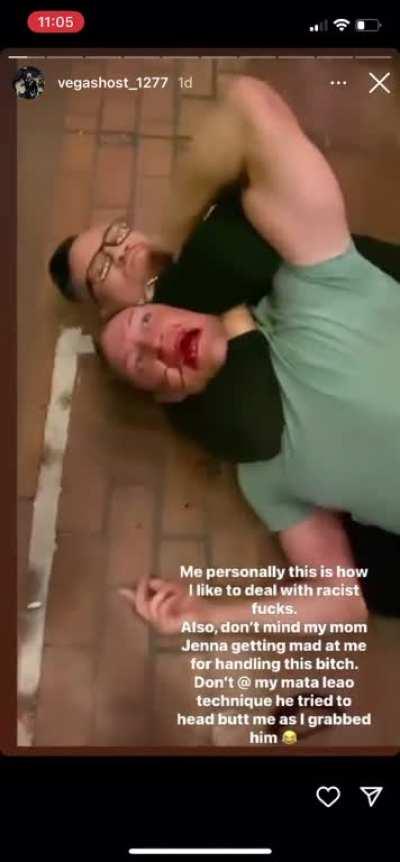 BJJ Brown Belt handles drunk racist.