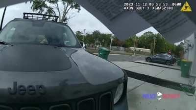 Florida cop pretends that an unarmed handcuffed suspect shot him from his patrol car and starts blasting at the suspect