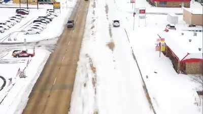 One state has snow plows, the other doesn’t. One side of this street is Texarkana, Arkansas; the other side is Texarkana, Texas. &quot;By failing to prepare, you are preparing to fail.&quot; There is a leadership failure in Texas...