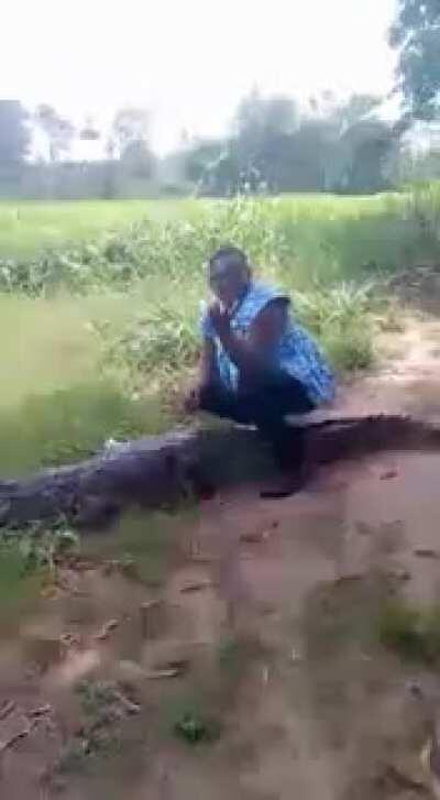 HMFT after I pose with this wild croc.