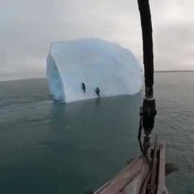 Kids, this is why you do not climb on icebergs