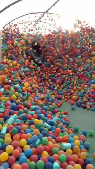 The impact with the ball pit