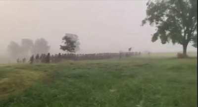 4th Texas emerges from the Fog at Antietam National Park