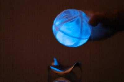 Bioluminescent plankton glow when shaken.