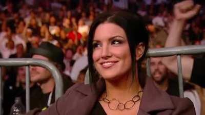 MMA Fighter/Actress Gina Carano attempting to seduce a camera.