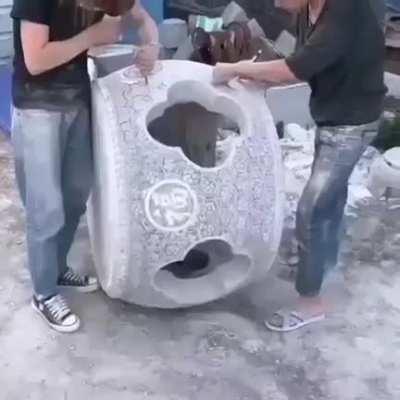 Carving out designer furnitures from a single piece of stone