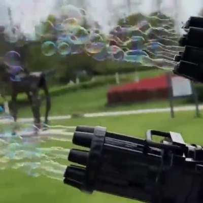 Bubble minigun. +100 bubbles, +50 distraction, -100 damage