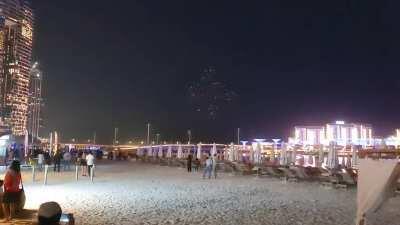 Drone show video at JBR The beach