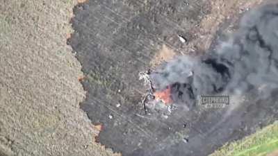 Russian Ka-52 getting shot down by Ukrainian forces in Zaporizhzhia area (October 2022)