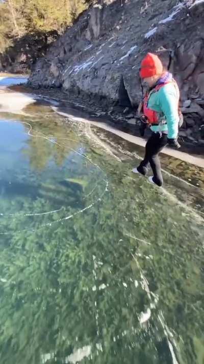 Skating on clear ice in Colorado