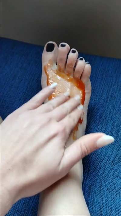 Would you spread ketchup all over my feet?