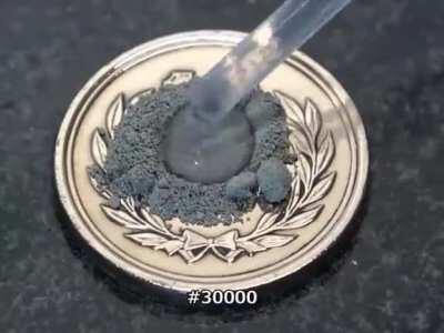 Polishing a 10 yen coin