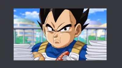 Vegeta eats a Senzu Bean and powers up