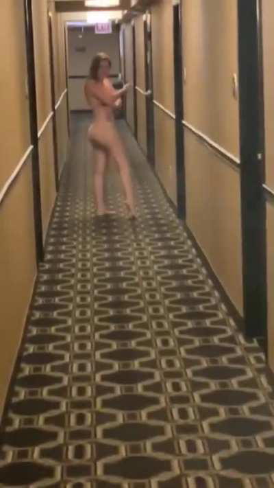 A great donation video of a Hallway streak by her husband