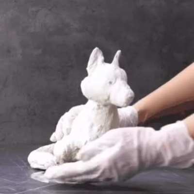 Slowly drown cute plushies in plaster for garden ornaments!