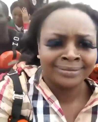 WCGW wearing long eyelashes on a windy boat ride