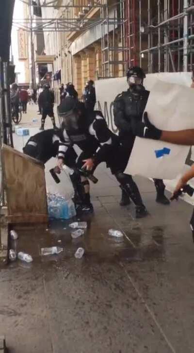 Video I captured of police dumping protestors water at yesterday's event.