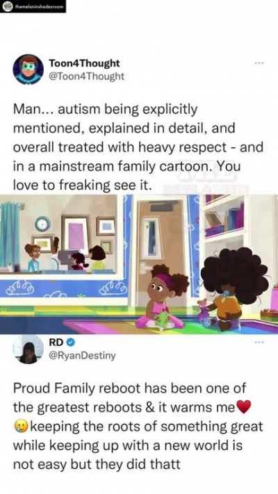 As a black autistic person who loved the Proud Family growing up, this was so cool to see!