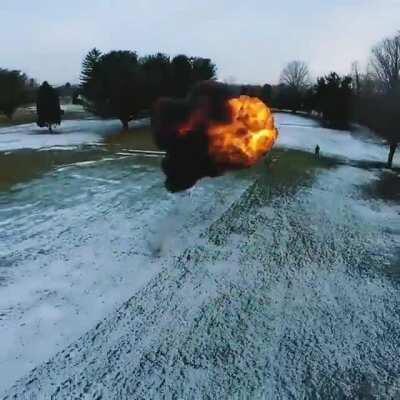 Blazing Flame captured by drone looks oddly satisfying