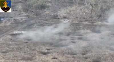 Explosion of a Russian APC with a paratroopers on an anti-tank mine