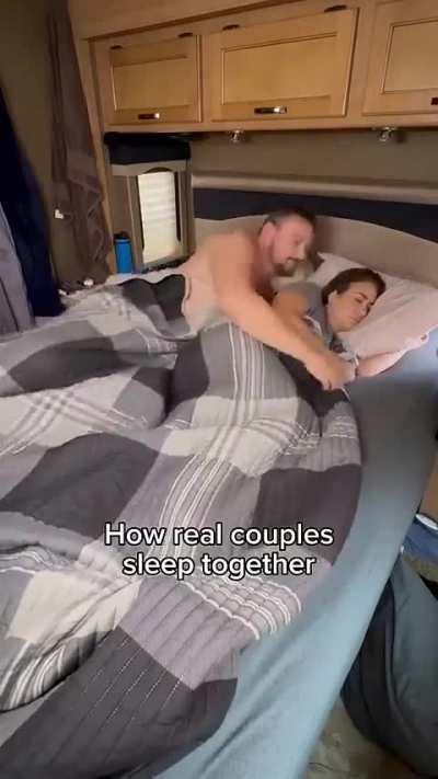 How real couples sleep together.