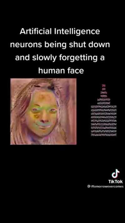 AI neurons being shut down and forgetting a human face