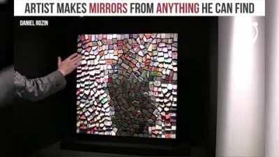 Daniel Rozin makes mirrors from anything he can find