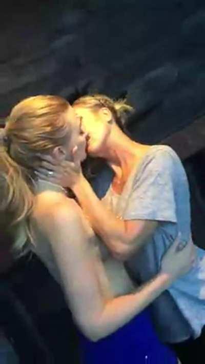 MILF and Teen making out